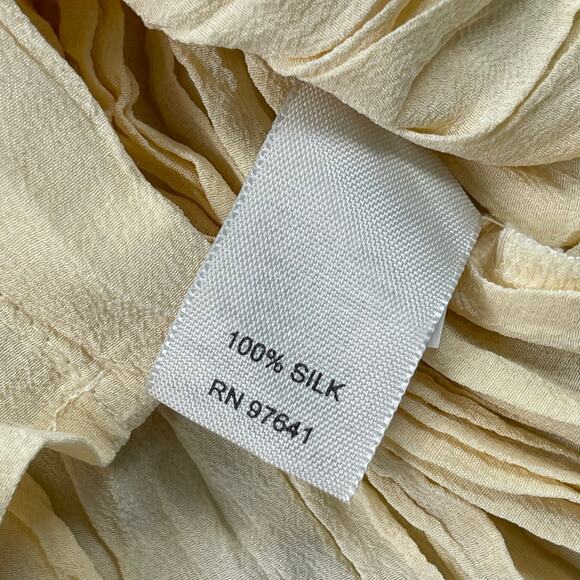 J Jill Top Womens XXSP 2XS Petite Pink Yellow Ombre Silk Crinkle Button Up - Picture 13 of 16